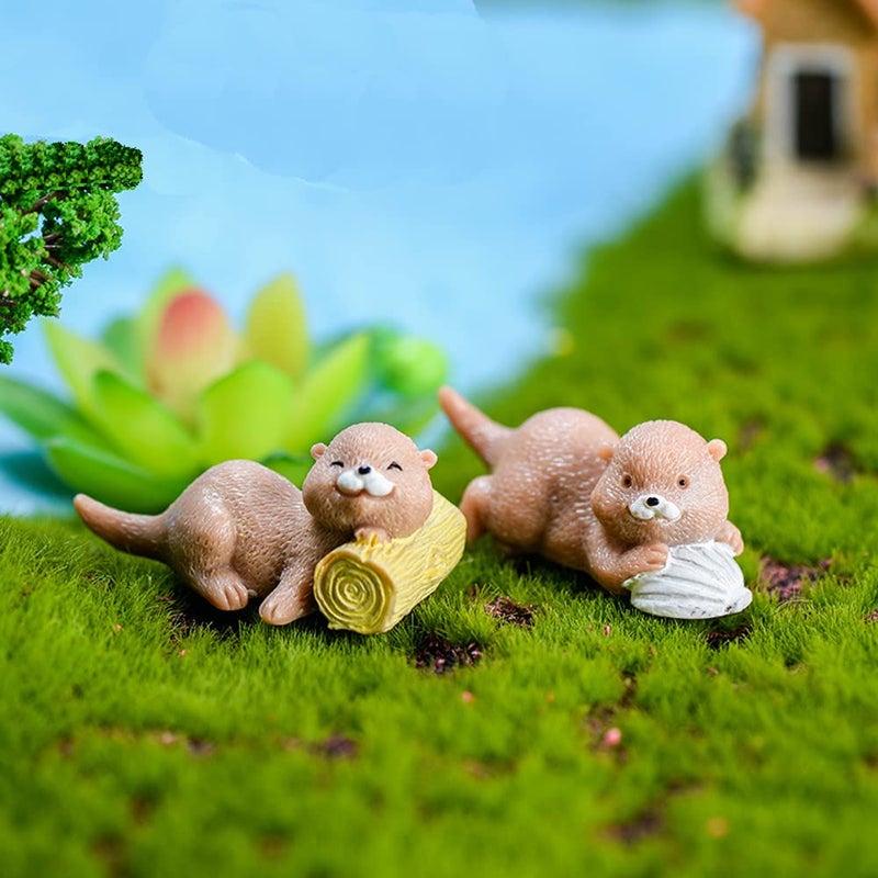 TANOMA 4PCS Otter Fairy Garden Supplies - Miniature Figurines Accessories, DIY Kit, Micro Landscape Ornaments, Fairy Garden Animals - Image 3